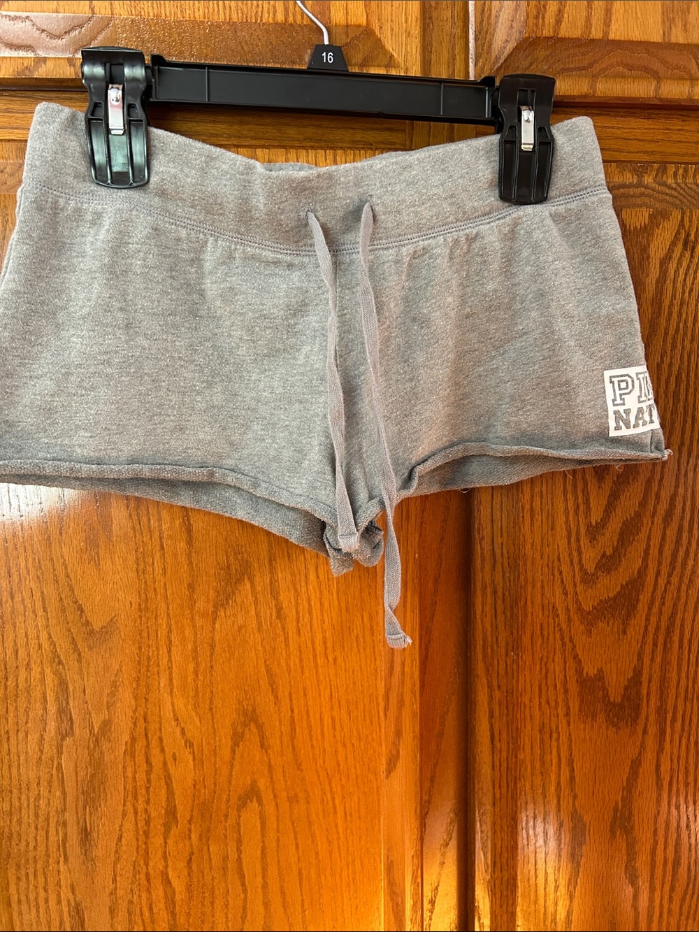 PINK Victoria's Secret Light Gray Cotton Drawstring Athletic Shorts